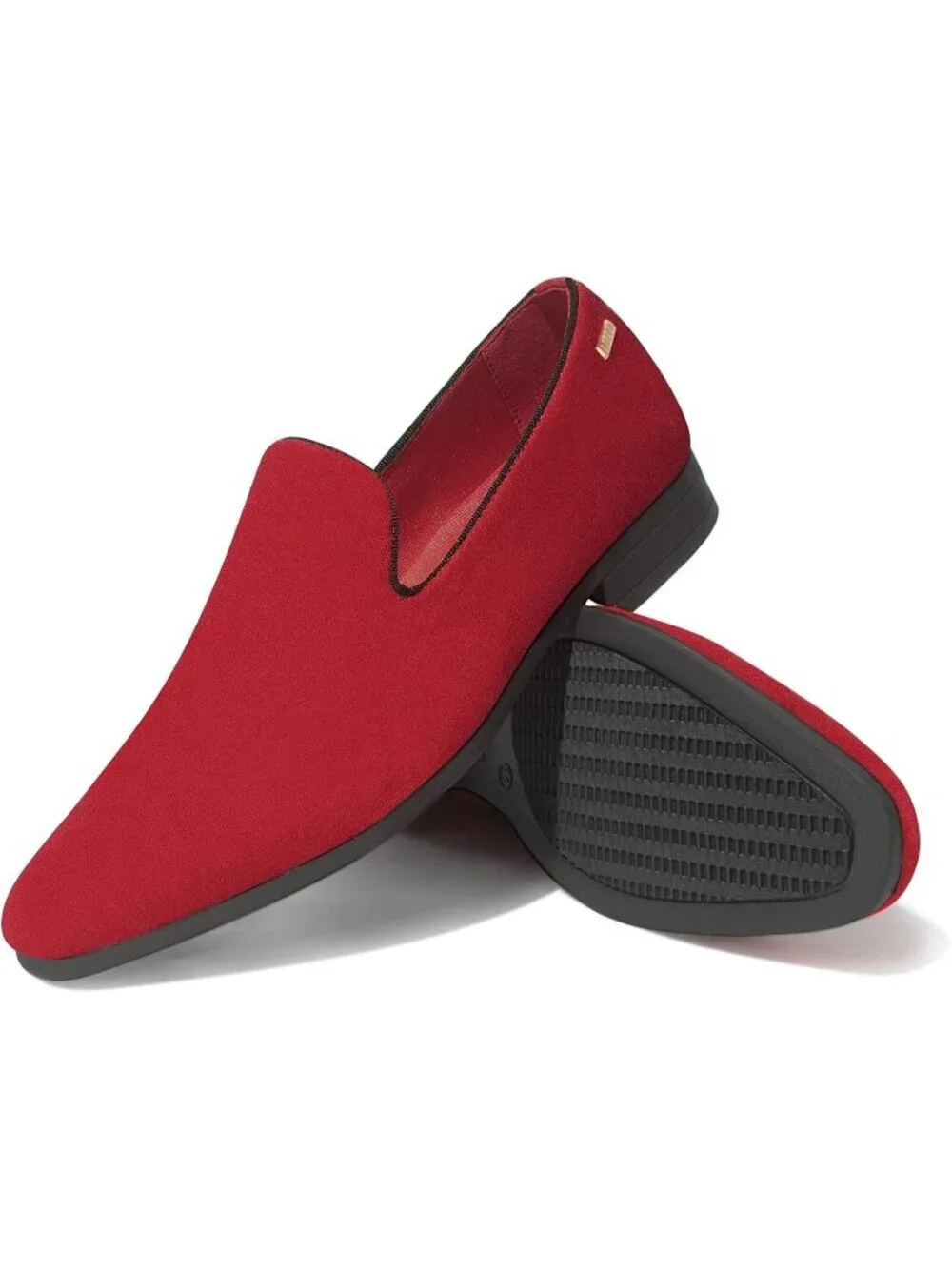 UUBARIS Men's Red West Velvet Loafers Slip On Tuxedo Fashion Style Shoes